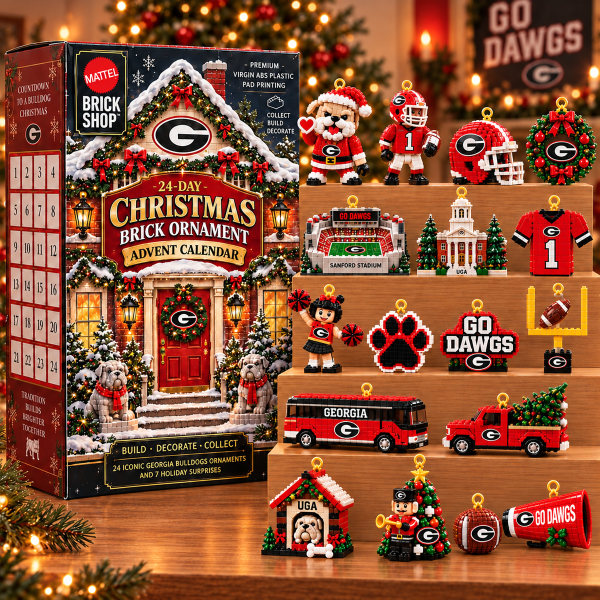 GGBD 24-Day Christmas Brick Ornament Advent Calendar NTTB