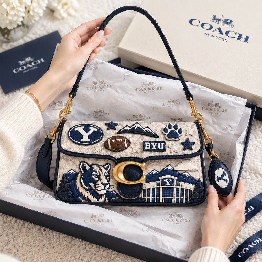 Brigham Young Cougars Coach Shoulder Cross With Charm