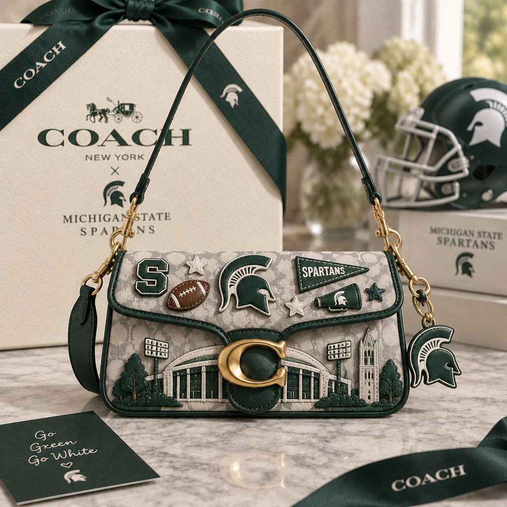 Michigan State Spartans Coach Shoulder Cross With Charm