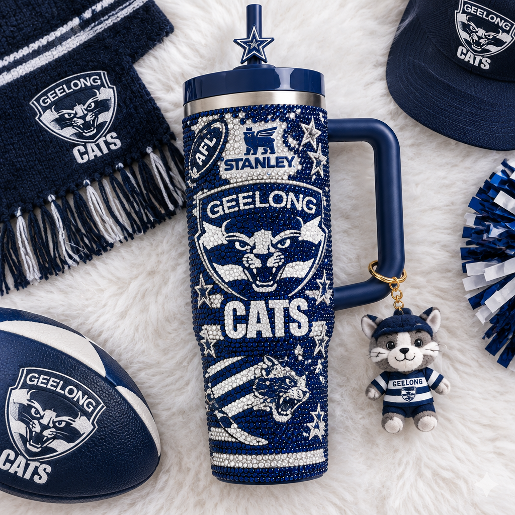 Geelong Cats 40oz Tumbler With Handle TTNL